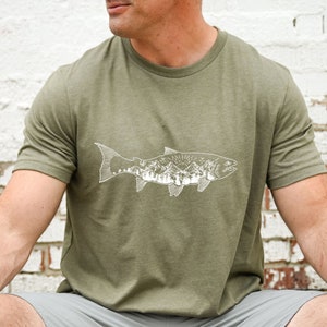 Mens Shirts, Fishing Shirt, Fishing Gift, Salmon Shirts, Fishing T Shirt, Fisherman Shirt, Graphic Tees for Men, Nature, Camping Shirts image 1
