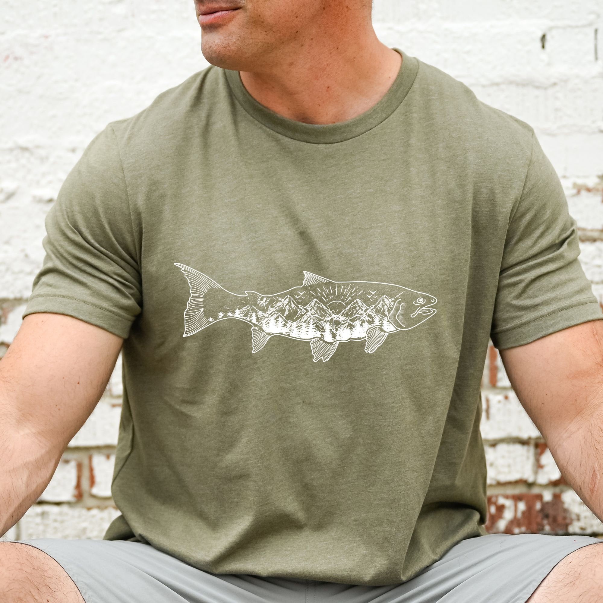 Mens Shirts, Fishing Shirt, Fishing Gift, Salmon Shirts, Fishing T Shirt,  Fisherman Shirt, Graphic Tees for Men, Nature, Camping Shirts 