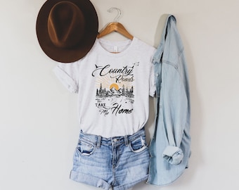 John Denver Shirt, Shirts for Women, Womens Shirts, Graphic Tee, Camping T Shirt, Travel Shirt, Nature TShirt, Hiking Shirt, Gift for Her
