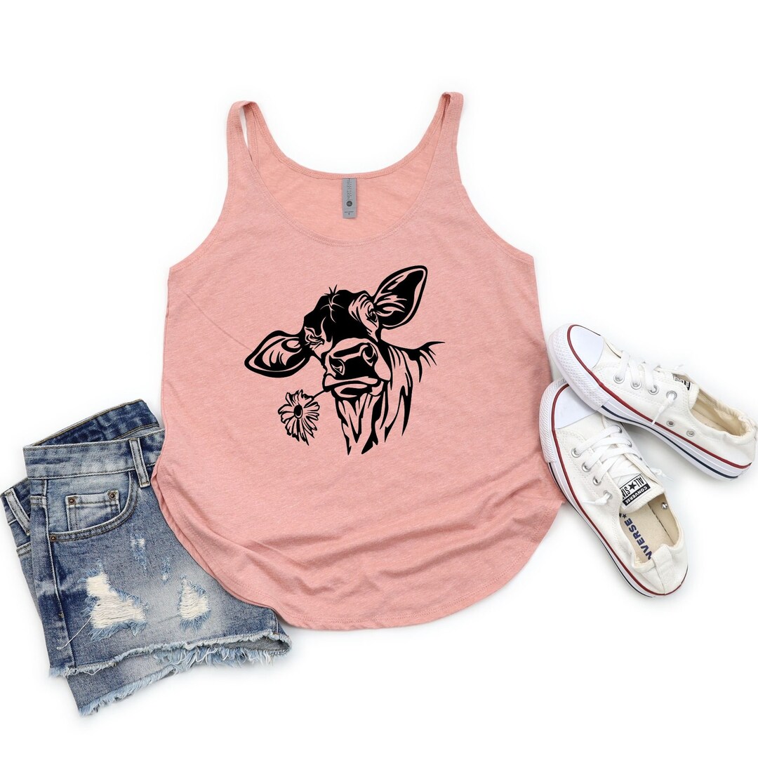 Cute Cow Tank Top © Cowgirl Shirt Tank Top for Women Farm Etsy