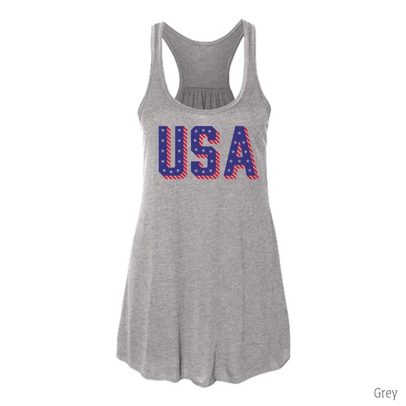 Women's American Flag V-Neck Tank Top – Distressed Ring Hole Design – Patriotic 4th Of July Summer Tee - View #8