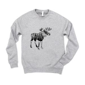 Moose Hoodie / Wildlife Sweatshirt / Gift for Moose Lover / Cute Moose Sweater / Wildlife Shirt / Gift for Men / Soft Hoodie