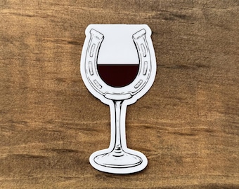 Horseshoe Wine Glass Sticker – Western Wine Lover Sticker| Waterproof Vinyl Decal 115.5