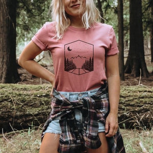 Nature T Shirts for Women, adventure shirt, get outdoors graphic tee, travel t shirts, womens shirts, hiking, mountains, hiker shirts