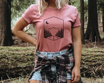 Nature T Shirts for Women, adventure shirt, get outdoors graphic tee, travel t shirts, womens shirts, hiking, mountains, hiker shirts