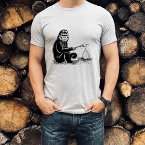 Camping Shirt, Men&#39;s Shirts, Camping Shirt, Happy Camper Shirt, Camping Gift, Bigfoot Shirt, Sasquatch Shirts, Bigfoot Lover Gift, Smores