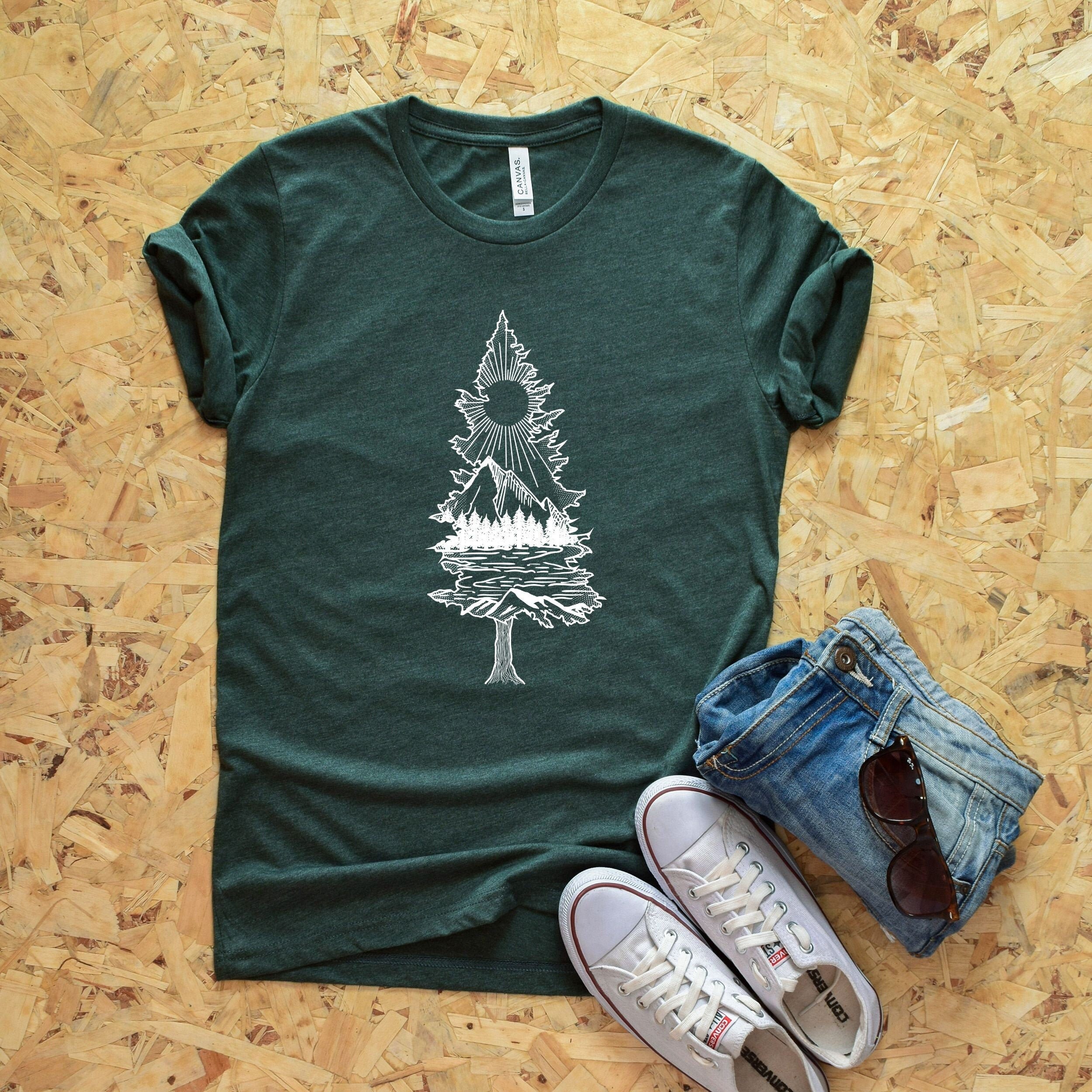National Parks Tee Tree Rings T-Shirt Gift for Nature Lover Pacific Northwest Shirt Pine Tree Shirt Camping Shirt Mountain Shirt