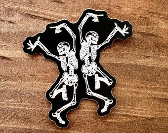 Skeleton Dancing Sticker - Funny Bumper Sticker | Weatherproof Vinyl Decal