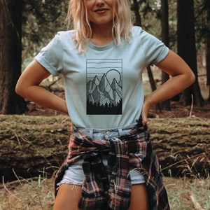 Mountain Shirt, Shirts for Women, Womens Shirts, Graphic Tee, Camping T Shirt, Travel Shirt, Nature TShirt, Hiking Shirt, Gift for Her