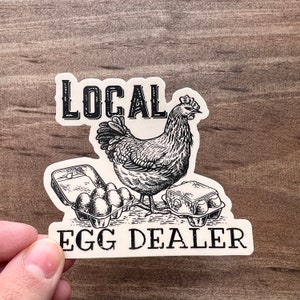 Adesivo de vinil à prova d'água, adesivo hilário de revendedor de ovos para amantes de frango, revendedor local de ovos, adesivo para amantes de frango, revendedor local de ovos
