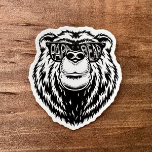 Papa Bear Vinyl Sticker, Waterproof and Dishwasher Safe Sticker, Papa Bear, Grandpa, Dad, Father, Love, Family, Caring, Best Papa Ever