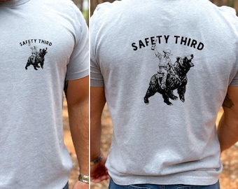 Safety Third Bear Rider Pocket Graphic Tee | Long Sleeve | Hoodie | Crewneck Sweatshirt 281