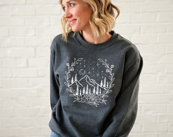 Mountain Scene Sweatshirt Hoodie or Crewneck Nature Lover