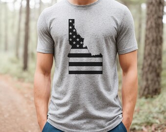 Idaho State Pride: Show Your Patriotism with an American Flag T-Shirt, Idaho with American Flag TShirt for Men Idaho Idahome Idahoan