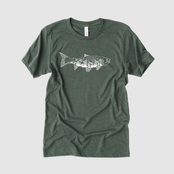 Mens Shirts, Fishing Shirt, Fishing Gift, Salmon Shirts, Fishing T Shirt,  Fisherman Shirt, Graphic Tees for Men, Nature, Camping Shirts 