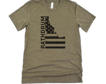Rathdrum Idaho American Flag Graphic Tee | Long Sleeve | Crewneck Sweatshirt | Hoodie 224
