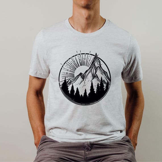 Mens Shirts, PNW Shirt, Graphic Tees, Gift for Men, Nature Shirt, Mountain Shirt, Nature Lover Gift, Mens T-Shirts, Camping Shirts, Wander