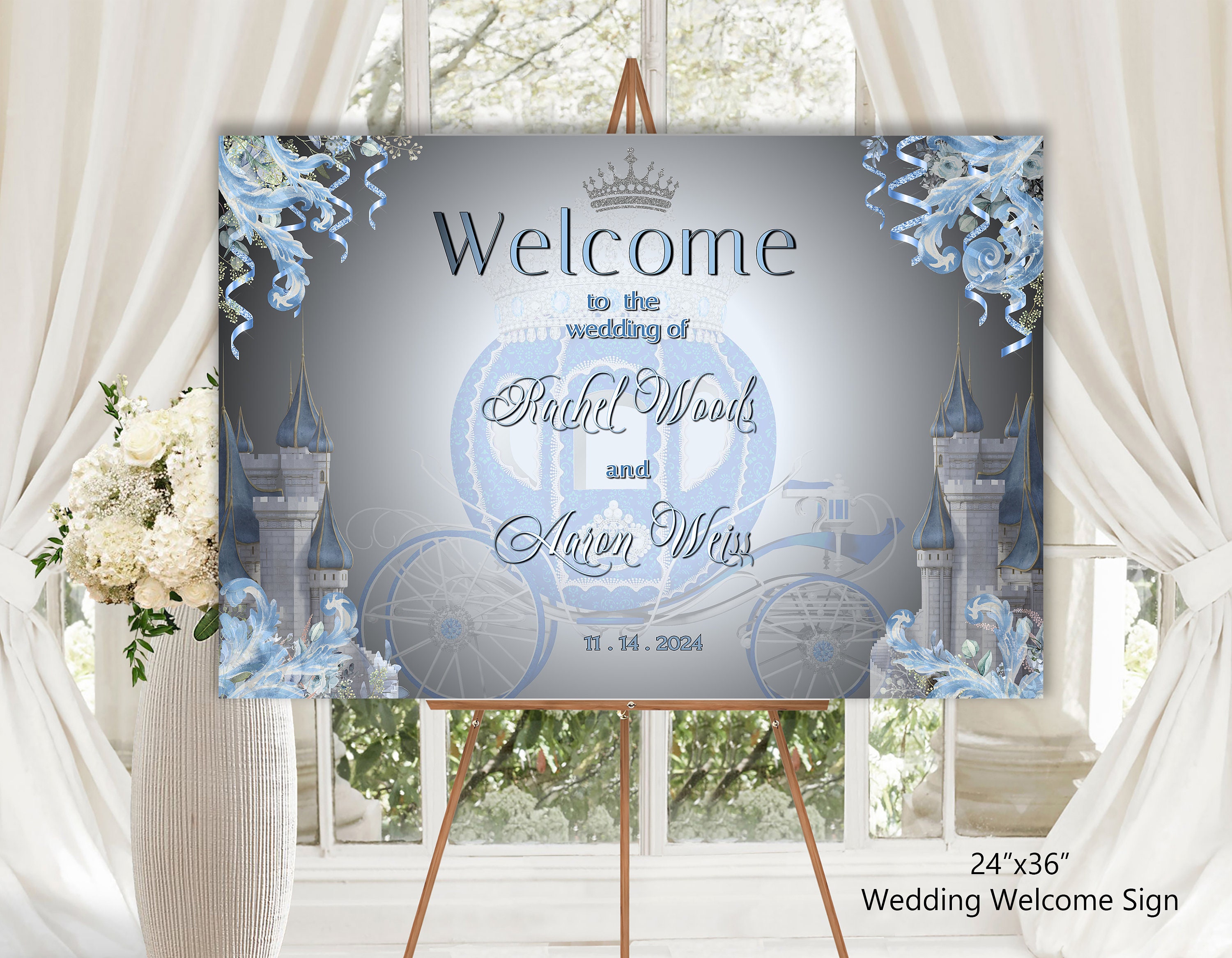 Editable WEDDING WELCOME SIGN, 24