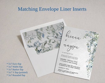 MATCHING ENVELOPE LINER inserts for your purchased template from VogueWedding, envelope liner insert, diy wedding, printable 22-eli