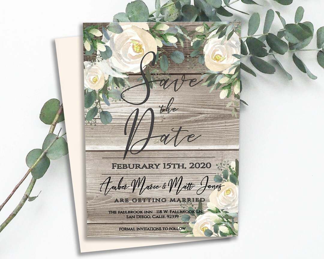 Editable SAVE THE DATE Announcement,save the Date Template, Rustic Barn ...