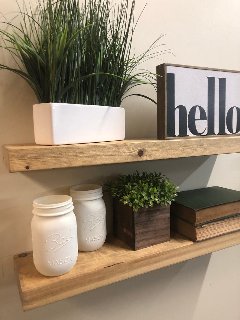 Floating Shelves Farmhouse Floating Wood Shelves Shelves Etsy