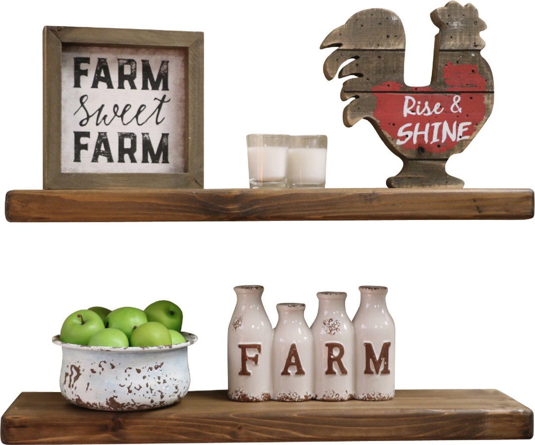 SDI Designs Rustic Farmhouse Floating Display Shelves Hidden Etsy