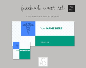 Plantilla de diseño de perfil y portada de Facebook - Atención médica
