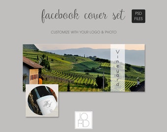 Plantilla de diseño de perfil y portada de Facebook - Wine Country
