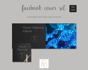 Plantilla de diseño de perfil y portada de Facebook - Investigación científica