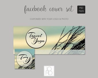 Plantilla de diseño de perfil y portada de Facebook - Travel Yoga