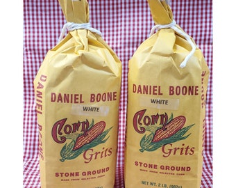 Daniel Boone White Fresh Stone Course Ground Corn Grits 2 - 2 Lb Bags