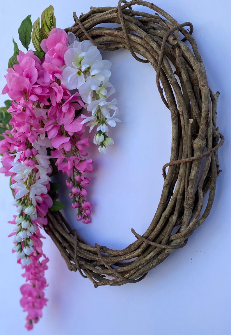 20" Tulip Wreaths For Front Door Décor,Springtime Silk Flower Wreath For Front Door In Summer Spring