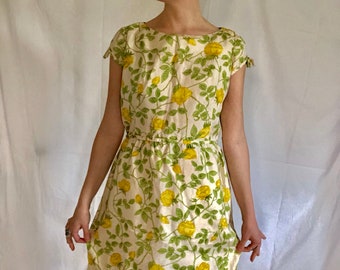 Vintage Yellow Foral Dress