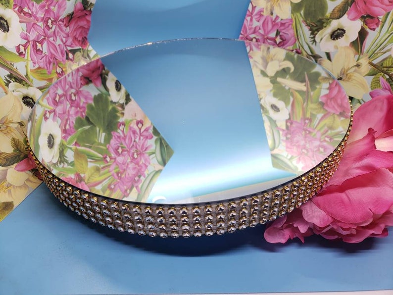 12 inch round custom centerpiece risers with rhinestone bling Etsy