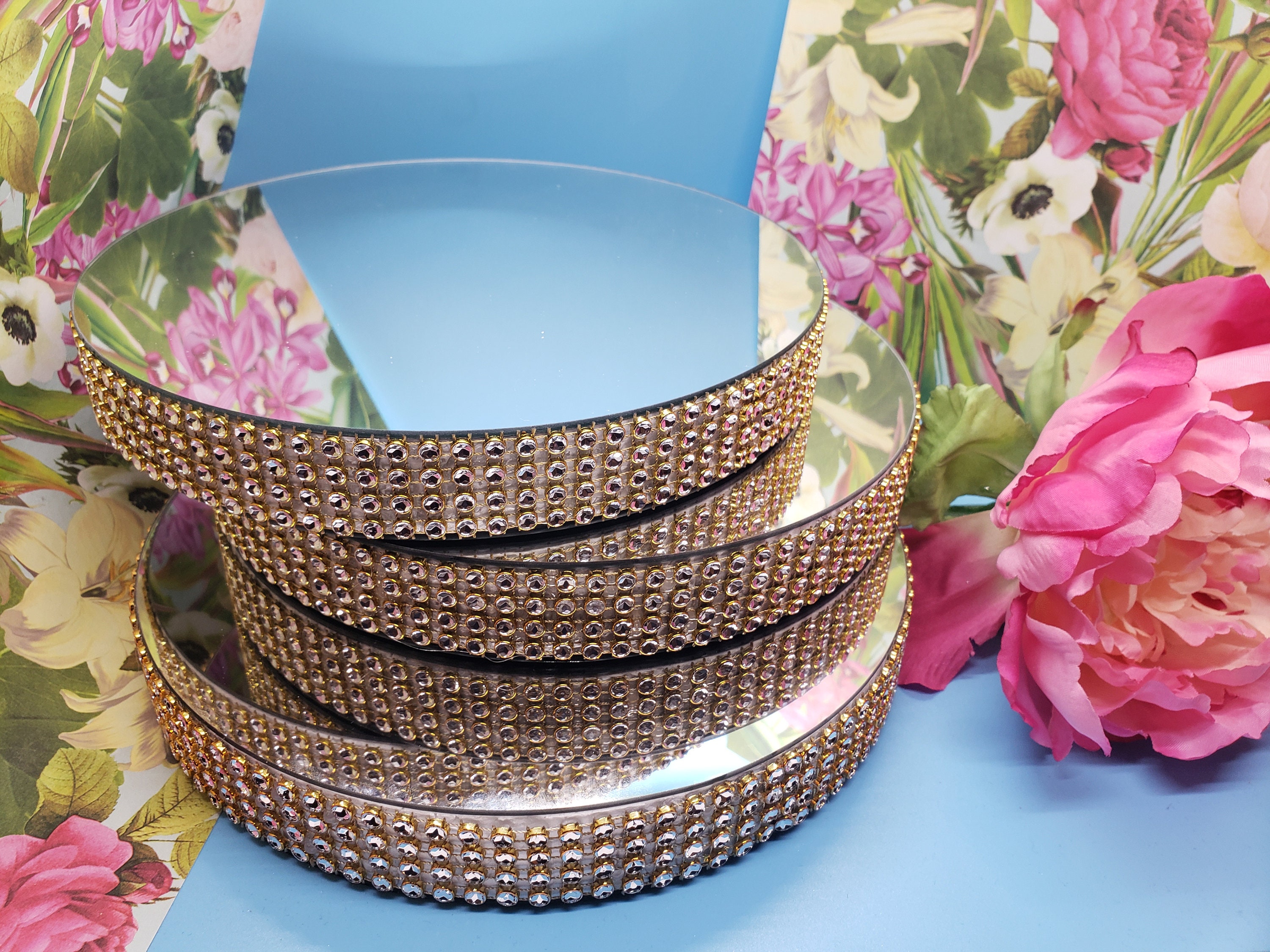 Custom 10 Inch Round Mirror Centerpiece Riser, Wedding Cake Stand - Etsy