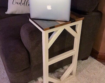 Sofa Arm Table Laptop Table Rustic End Table Eating Tray Etsy