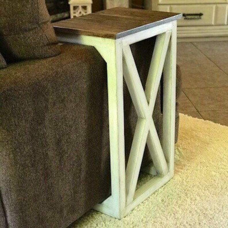 Sofa Arm Table Farmhouse Table Laptop Table End Table Etsy