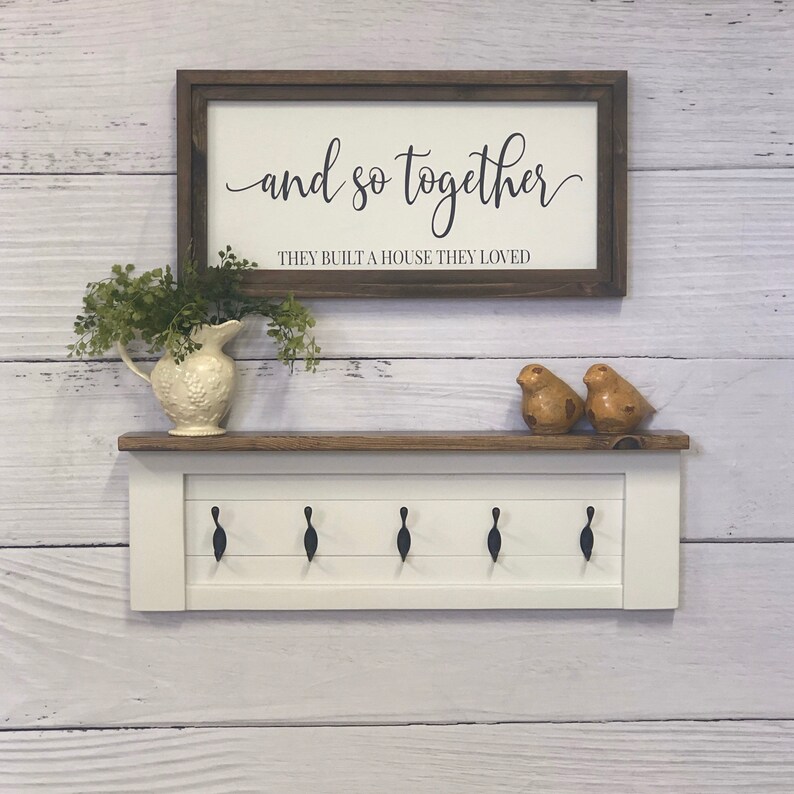 Farmhouse Coat Rack Bathroom Towel Rack Farmhouse Shelf Etsy