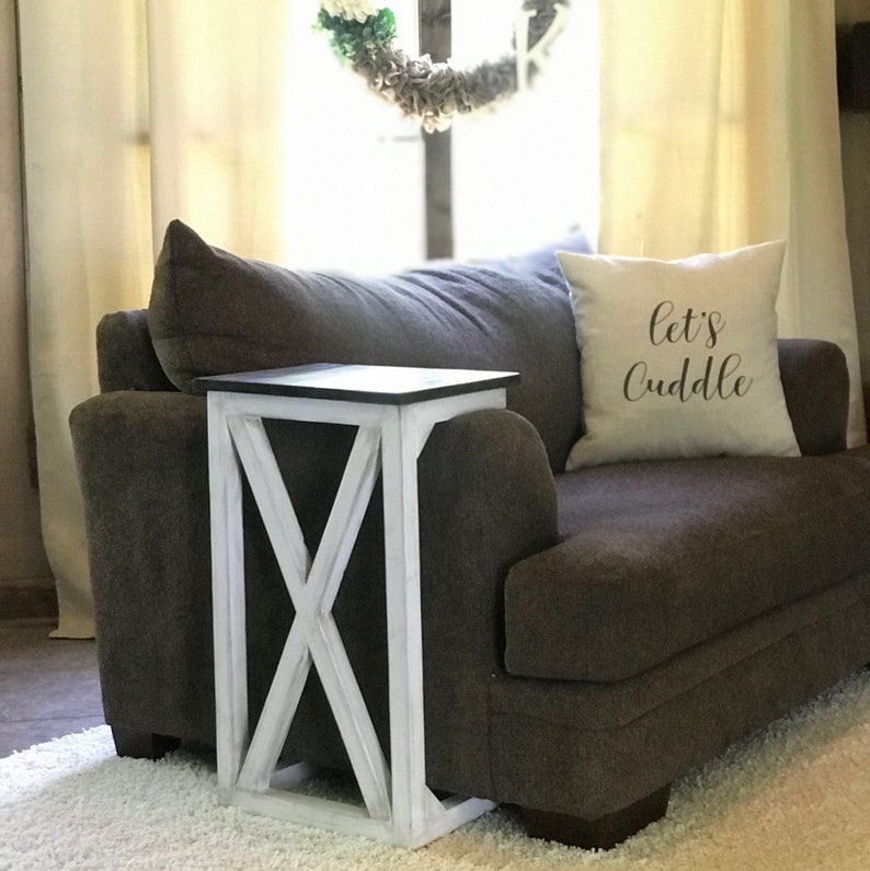 Sofa Arm Table Farmhouse Table Laptop Table End Table Etsy