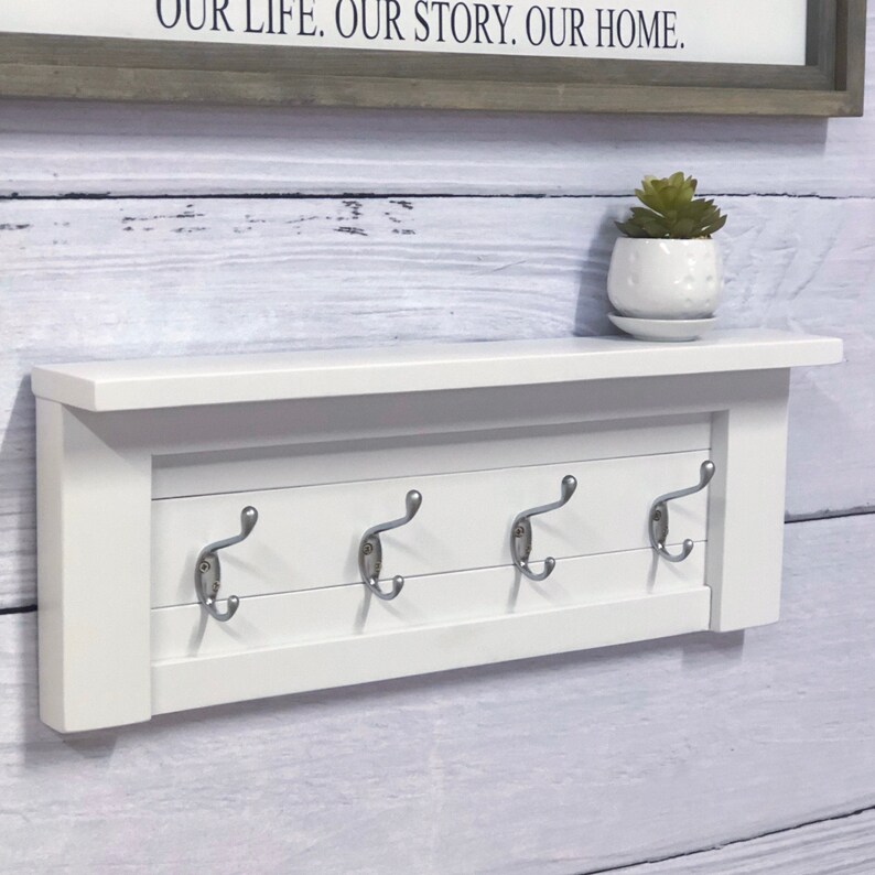 Coat Rack With Shelf Bathroom Towel Rack With Shelf Etsy