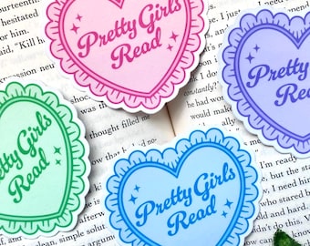 Pretty Girls Read Kindle Sticker | Lace Heart Bookish Sticker