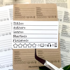 Mini Book Review Sticker Sheet, Book Rating Headers, Journaling Stickers For Readers