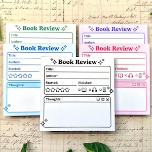 Mini Handmade Book Review (3.5 x 3.5) Memo Pad, 40 Sheets Tear Away Notepad