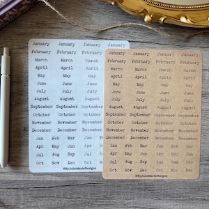Vintage Typewriter Inspired Months of the Year Kraft Planner Stickers | Monthly Bullet Journal Stickers | Journaling Stickers