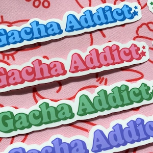 Gacha Game Addict Laptop Sticker | Glossy Die Cut Sticker | Video Game Stickers | Gacha Game Stickers