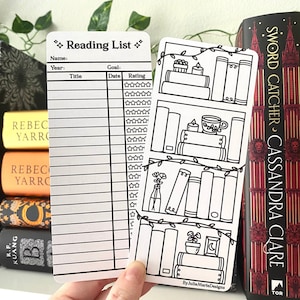Double-Sided Reading List Bookmark | Library Card Bookmark | Double-Sided Reading Tracker