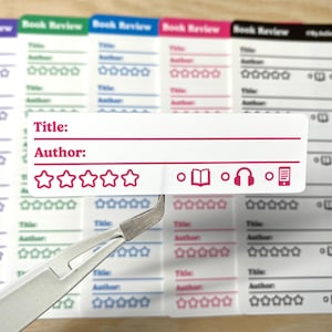 Mini Book Review Sticker Sheet | Book Rating Journaling Stickers ...