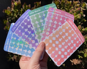 Mini Holographic Glitter Polco Deco Sticker Sheet