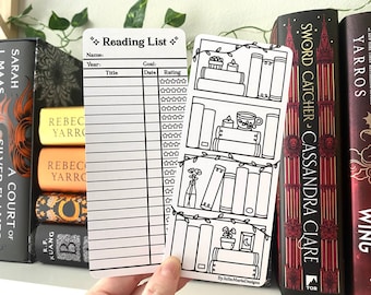 Double-Sided Reading List Bookmark | Color-In Reading Tracker