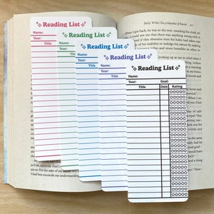 Reading List Bookmark | Library Card Bookmark | Double-Sided Reading Tracker
